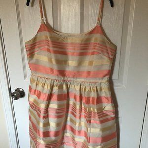 JCREW Pastel Coral and Gold Dress